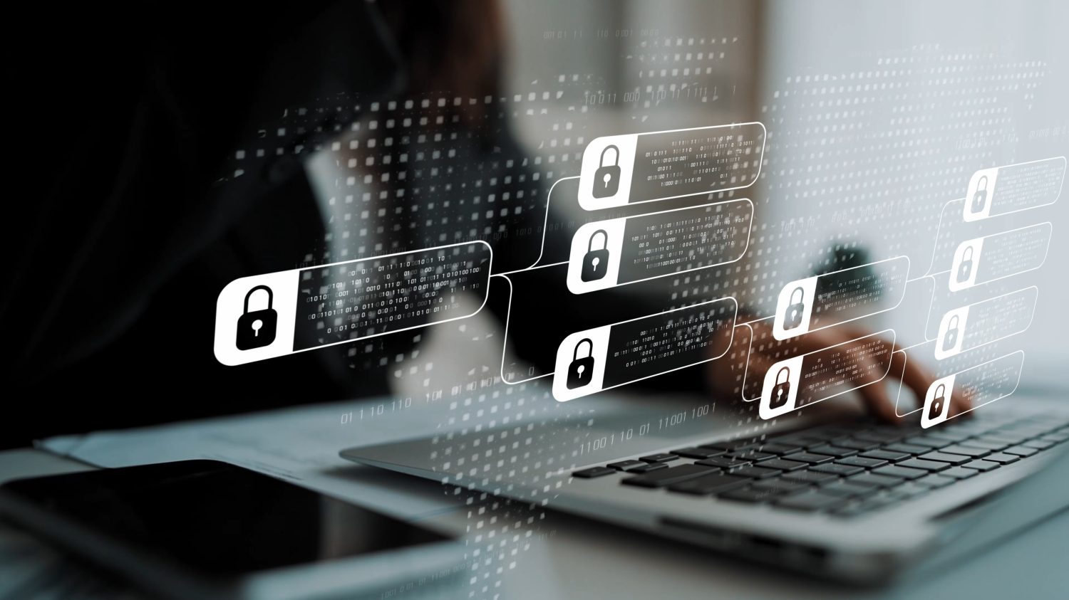 Blockchain structure showing distributed data blocks linked with encryption, representing secure transaction verification, decentralized control, and immutable record system Marrow