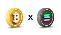 3d rendering illustration of  Cryptocurrency Crypto DeFi Coin versus comparison between bitcoin and solana on a white isolated background