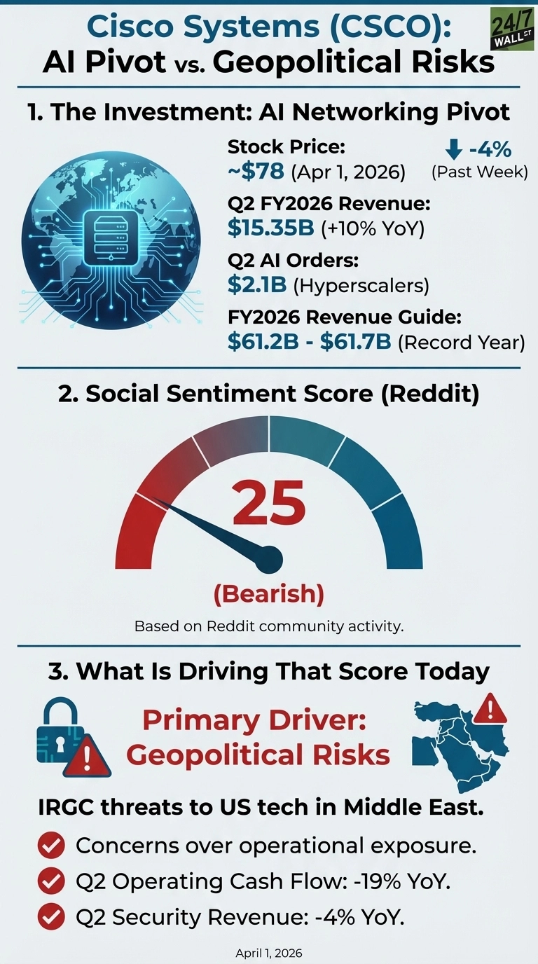 CSCO Stock Slipped ~4% This Week Even as AI Infrastructure O