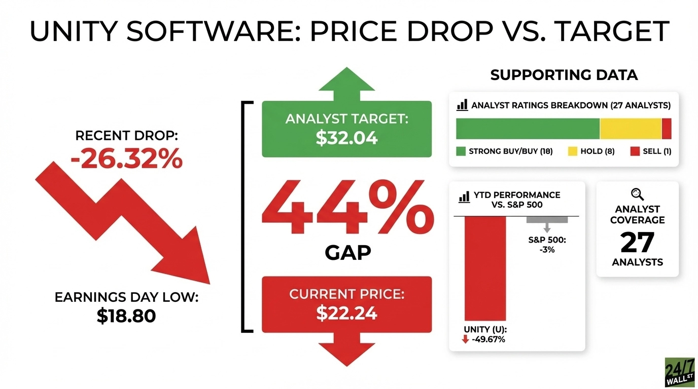 Unity (U) Stock Could Have 44% Upside According to Wall Street After Falling 50% This Year