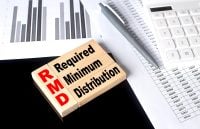 Word RMD made with wood building blocks, business