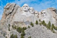 South Dakota Mount Rushmore National Memorial under a Blue Sky