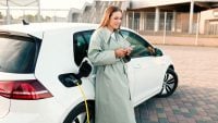 Electric Car Charging Outdoors