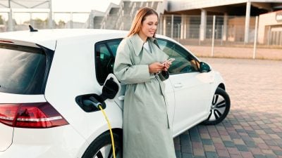 Electric Car Charging Outdoors