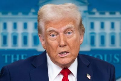 President Donald Trump speaks at a White House