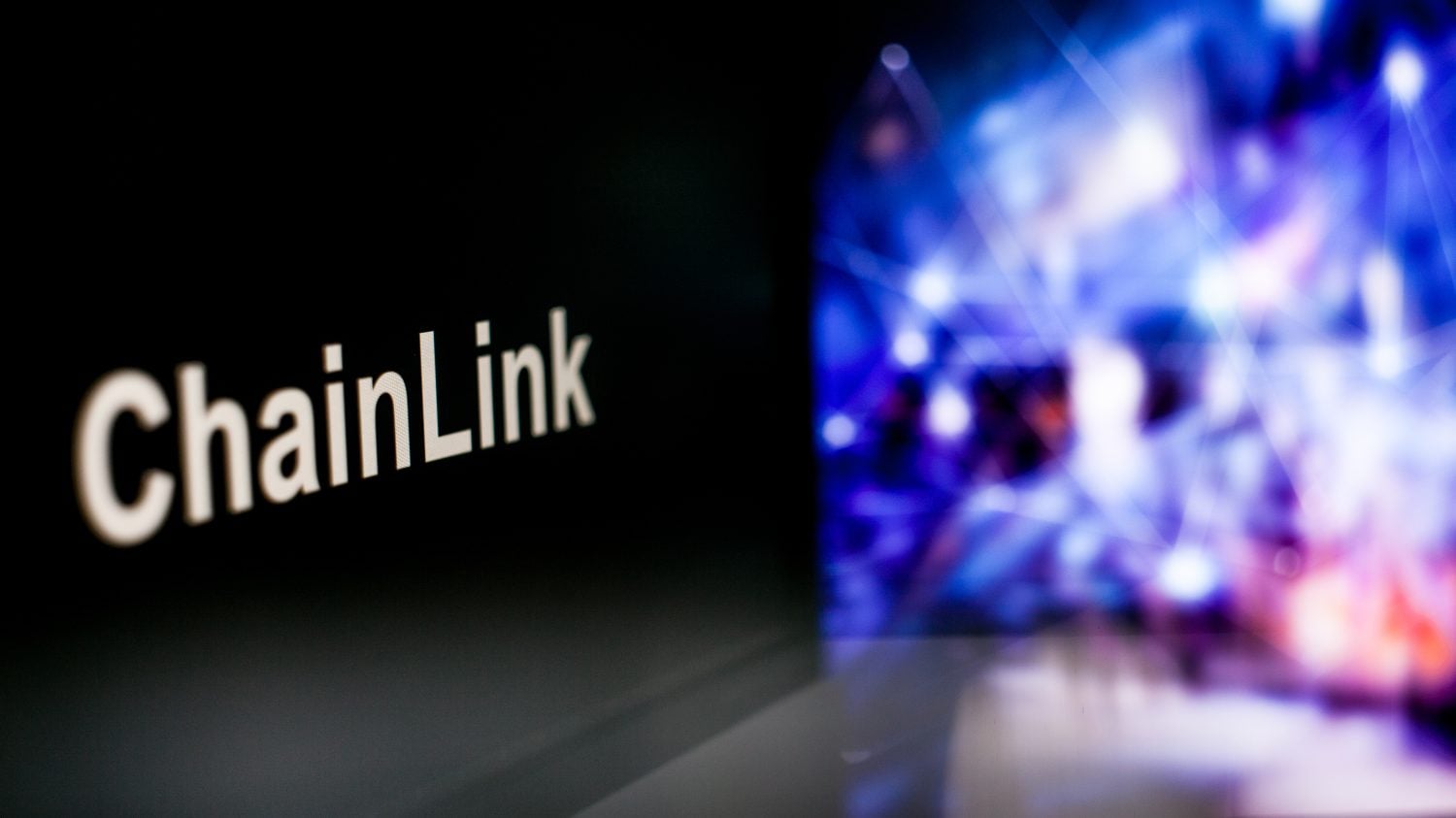 ChainLink Cryptocurrency token. The behavior of the cryptocurrency exchanges, concept. Modern financial technologies.