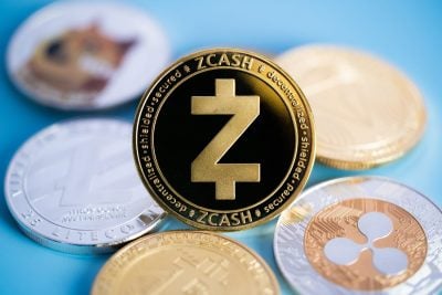 Zcash TRON, Ripple coin XRP, Dogecoin DOGE, Litecoin LTC bitcoin BTC, Binance Coin, group included with Cryptocurrency coin symbol Virtual blockchain technology e-banking is money close-up and macro