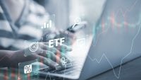 ETF Exchange-traded fund stock market trading investment financial concept.