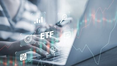 ETF Exchange-traded fund stock market trading investment financial concept.