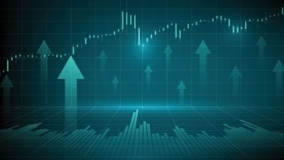 abstract background of stock market volume and candle stick on graph chart