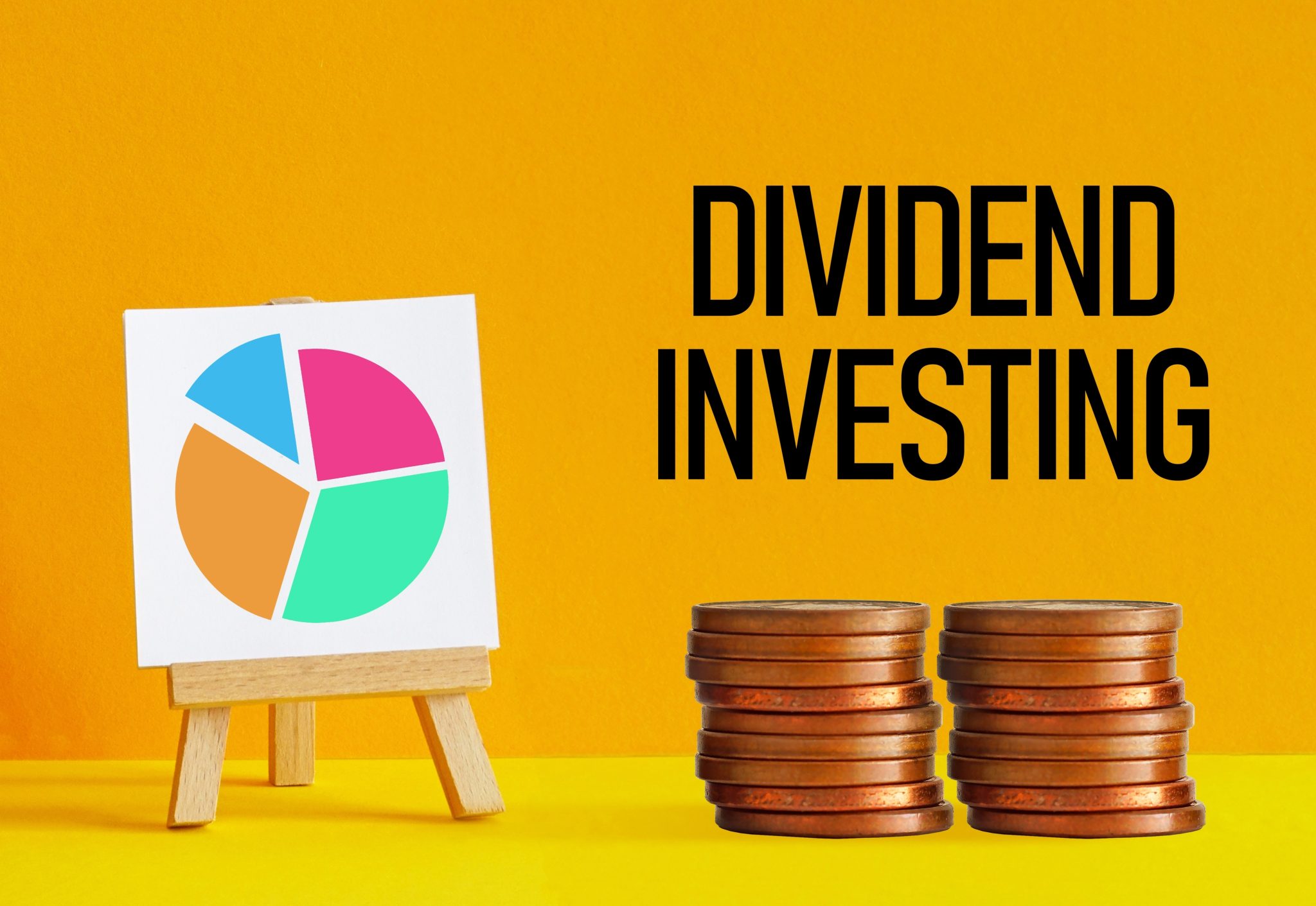 Dividend Investing Strategy Concept Showing Passive Income from Stock Dividends, Long Term Wealth Building, Portfolio Growth and Financial Independence Through 