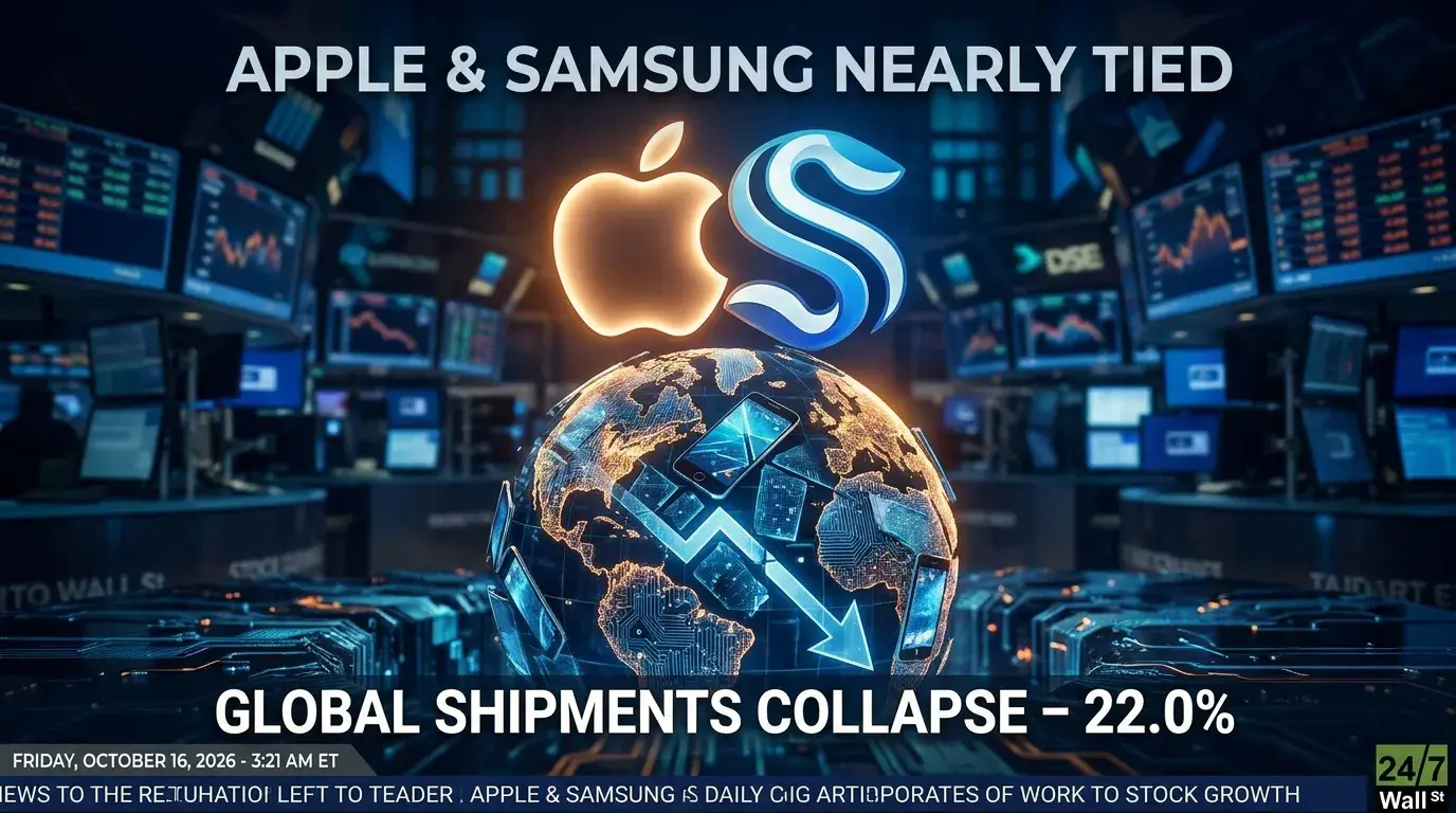 Apple Gains Smartphone Share as Global Shipments Fall 22%