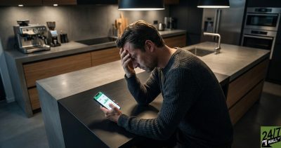 The high-angle perspective creates a sense of vulnerability and being 'trapped' by numbers, highlighting the psychological toll of lifestyle inflation for high earners.