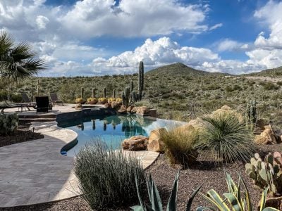 Arizona Pool Overlooking the Arizona Desert Mountains