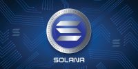 Solana (SOL) Crypto currency logo technology vector illustration background
