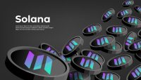 Solana (SOL) cryptocurrency concept banner background.