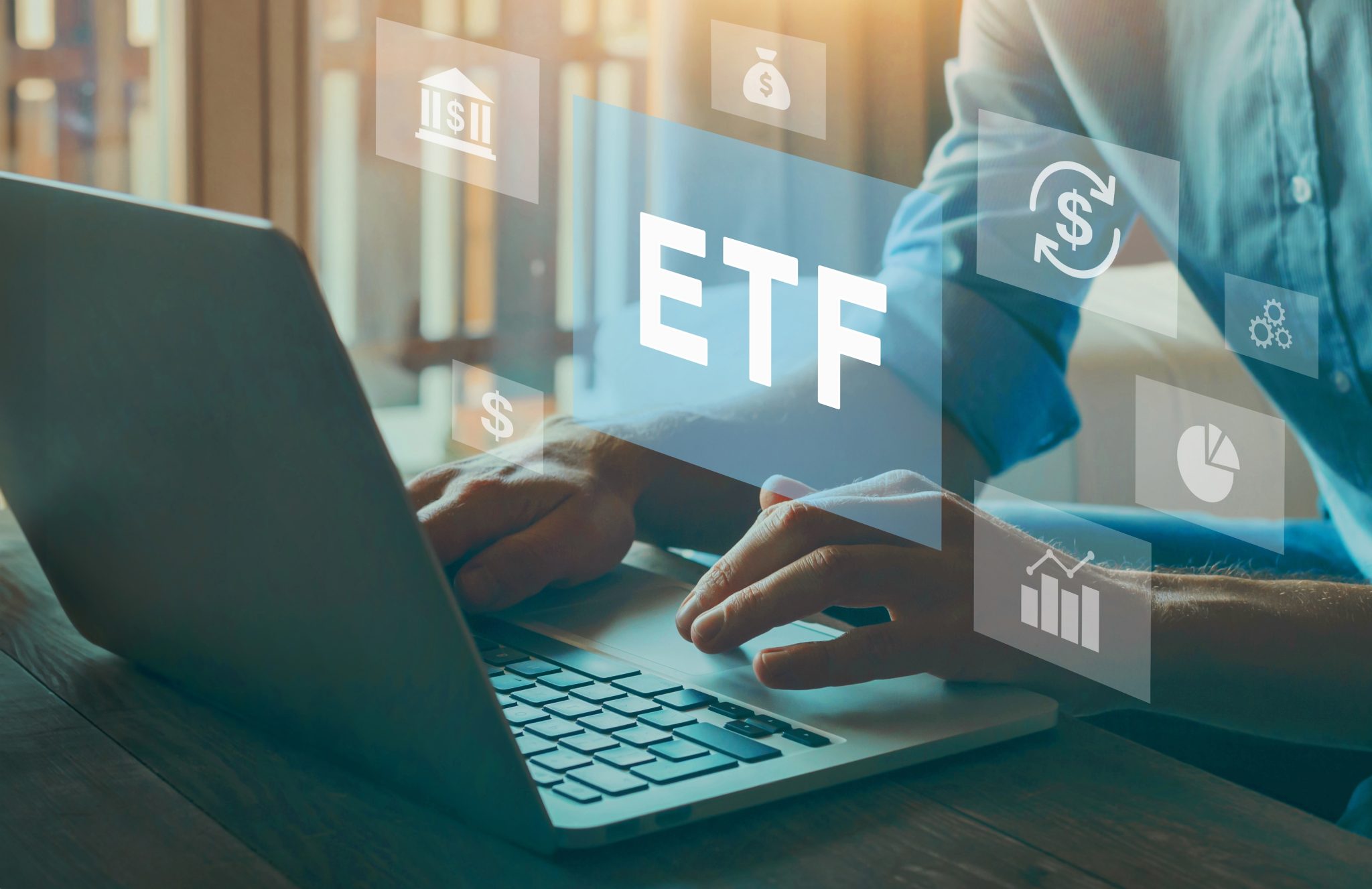 ETF investment concept, Exchange Traded Fund. ETF stock options and stock market index fund.