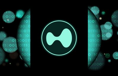 hyperliquid-hyper cryptocurrency illustrations on abstract background. 3d illustrations.