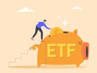 ETF, Exchange Traded Funds realtime mutual funds that track investment index trading in the stock market concept