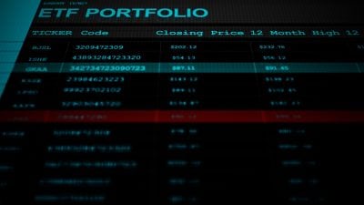Digital Finance Interface Depicting ETF Portfolio