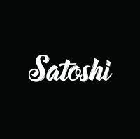 satoshi, cryptocurrency, text design. Vector calligraphy. Typography poster. Usable as background.