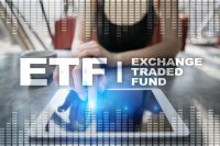 ETF. Exchange traded fund. Business, intenet and technology concept. 