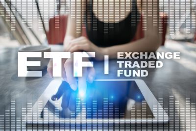 ETF. Exchange traded fund. Business, intenet and technology concept. 